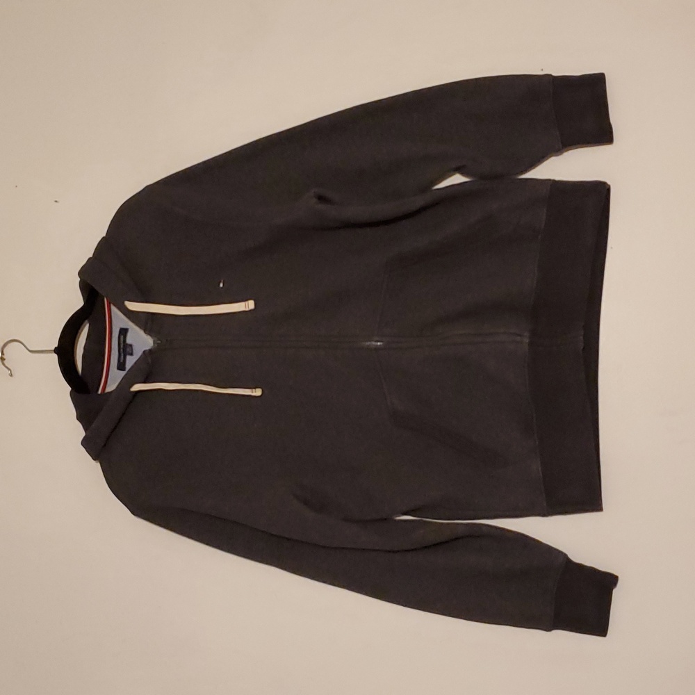 Tommy Hilfiger Dark Gray Sweatshirt Zipup Hoodie Jacket Pockets Medium